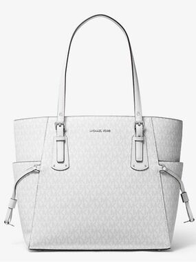 Michael Kors White Signature Voyager Tote New With Tags